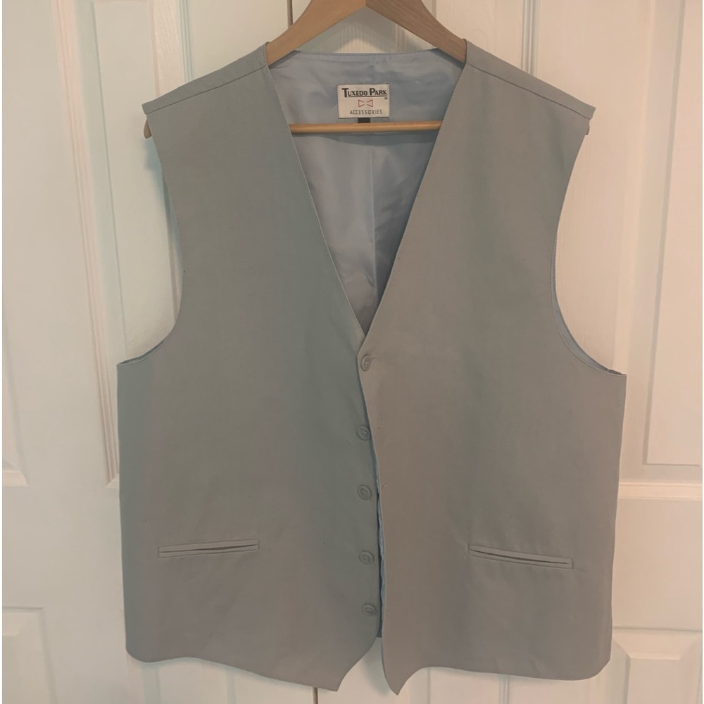Tuxedo Park Men’s 2XL Cotton Linen Blend Vest‎ Light Gray Lined Vest